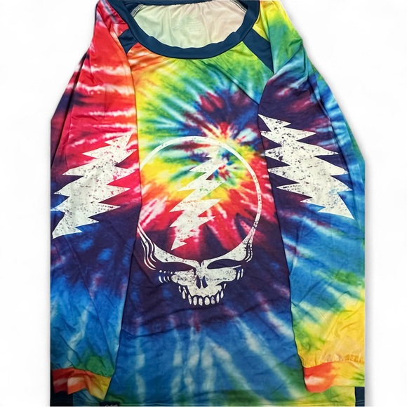 The Grateful Dead x Section 119 Rainbow Tie Dye UPF 50 Long Sleeve Swim Shirt - Picture 3 of 5